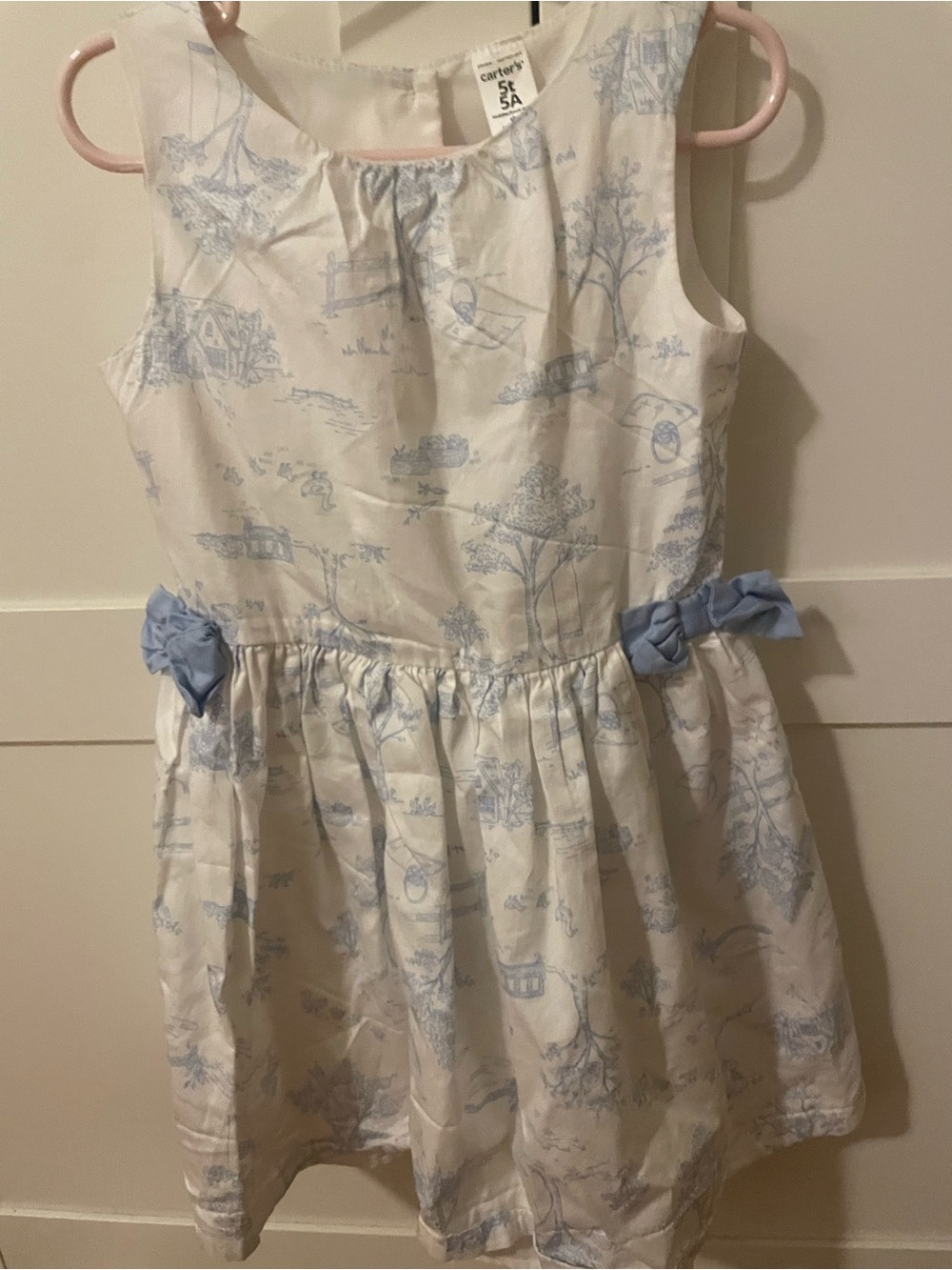 5t carters white and blue summer dress